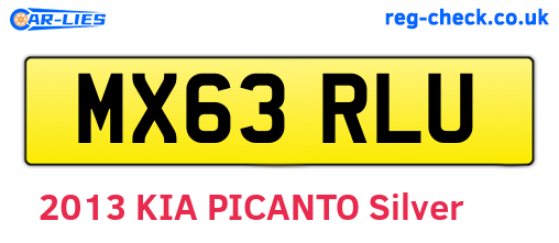 MX63RLU are the vehicle registration plates.