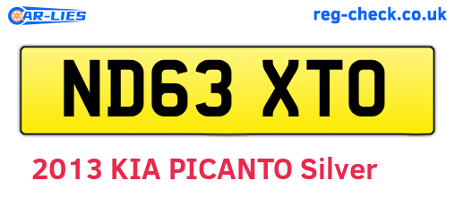 ND63XTO are the vehicle registration plates.