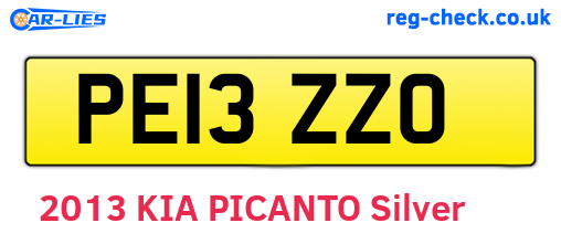 PE13ZZO are the vehicle registration plates.