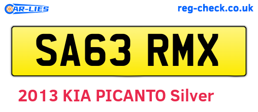 SA63RMX are the vehicle registration plates.