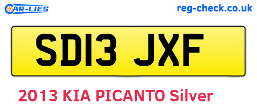 SD13JXF are the vehicle registration plates.