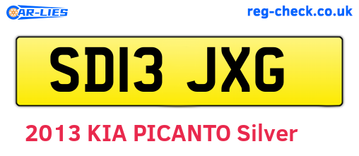 SD13JXG are the vehicle registration plates.