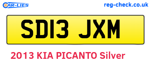 SD13JXM are the vehicle registration plates.