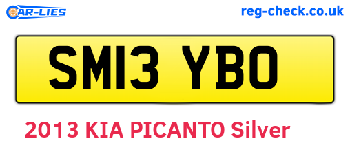 SM13YBO are the vehicle registration plates.