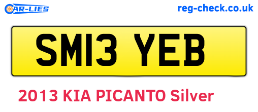 SM13YEB are the vehicle registration plates.