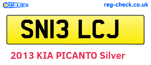 SN13LCJ are the vehicle registration plates.