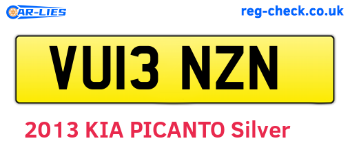 VU13NZN are the vehicle registration plates.