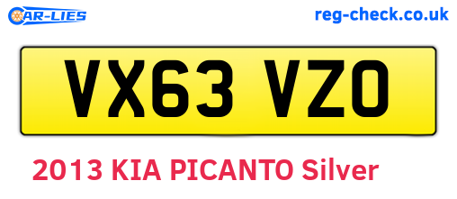 VX63VZO are the vehicle registration plates.