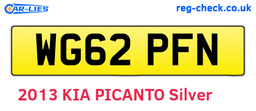 WG62PFN are the vehicle registration plates.
