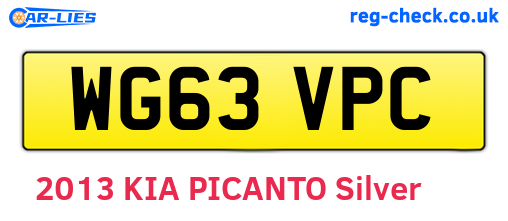 WG63VPC are the vehicle registration plates.
