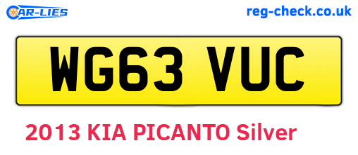 WG63VUC are the vehicle registration plates.