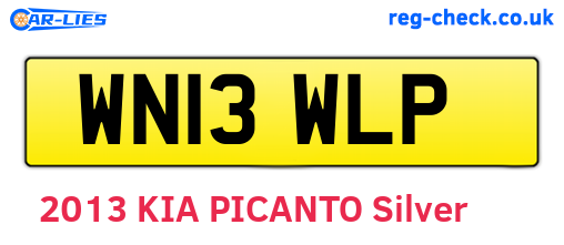 WN13WLP are the vehicle registration plates.