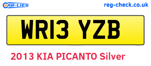 WR13YZB are the vehicle registration plates.