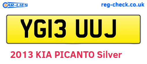 YG13UUJ are the vehicle registration plates.