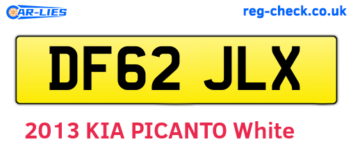 DF62JLX are the vehicle registration plates.