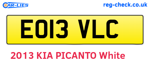 EO13VLC are the vehicle registration plates.
