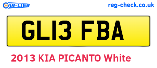 GL13FBA are the vehicle registration plates.