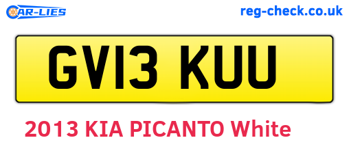 GV13KUU are the vehicle registration plates.