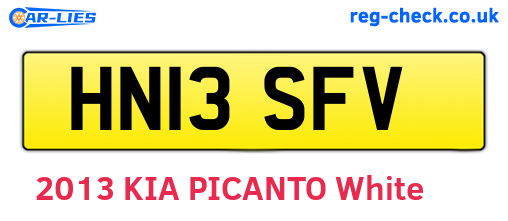 HN13SFV are the vehicle registration plates.