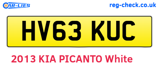 HV63KUC are the vehicle registration plates.