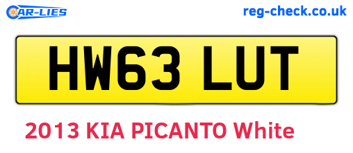HW63LUT are the vehicle registration plates.