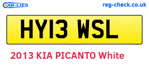 HY13WSL are the vehicle registration plates.