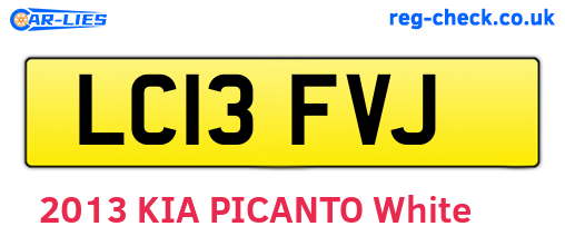LC13FVJ are the vehicle registration plates.
