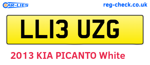 LL13UZG are the vehicle registration plates.