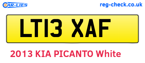 LT13XAF are the vehicle registration plates.