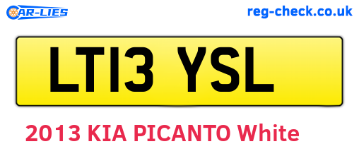 LT13YSL are the vehicle registration plates.