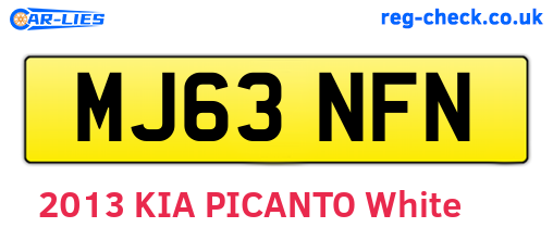MJ63NFN are the vehicle registration plates.