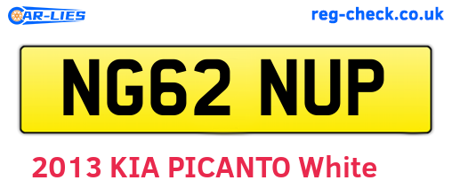 NG62NUP are the vehicle registration plates.