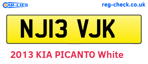 NJ13VJK are the vehicle registration plates.