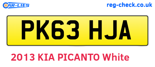 PK63HJA are the vehicle registration plates.