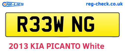 R33WNG are the vehicle registration plates.