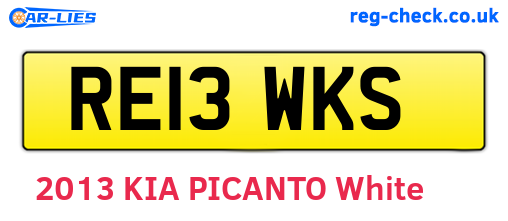 RE13WKS are the vehicle registration plates.
