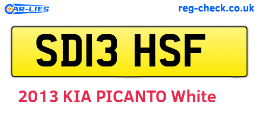 SD13HSF are the vehicle registration plates.