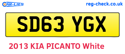 SD63YGX are the vehicle registration plates.
