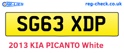 SG63XDP are the vehicle registration plates.