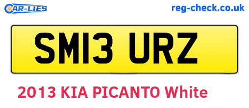 SM13URZ are the vehicle registration plates.