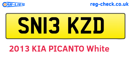 SN13KZD are the vehicle registration plates.