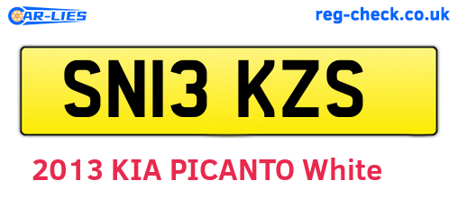 SN13KZS are the vehicle registration plates.