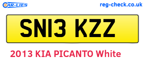 SN13KZZ are the vehicle registration plates.