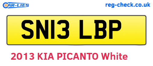 SN13LBP are the vehicle registration plates.