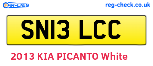 SN13LCC are the vehicle registration plates.