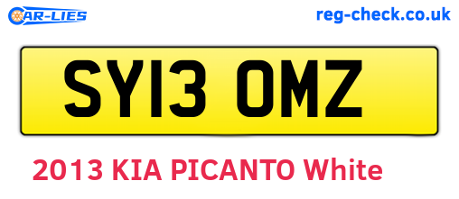 SY13OMZ are the vehicle registration plates.