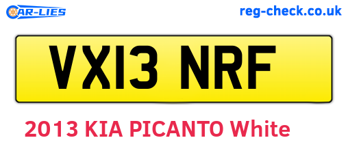 VX13NRF are the vehicle registration plates.