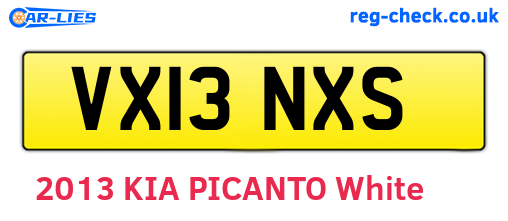 VX13NXS are the vehicle registration plates.