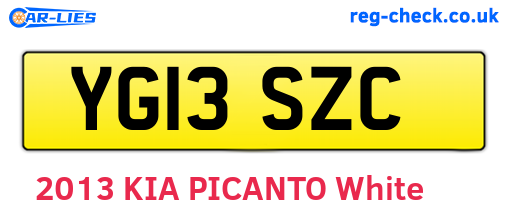 YG13SZC are the vehicle registration plates.