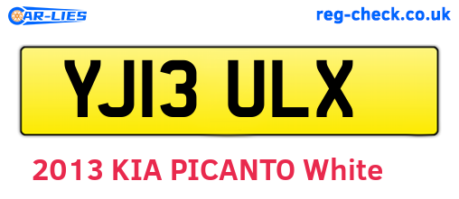 YJ13ULX are the vehicle registration plates.